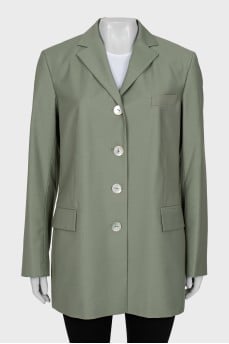 Green straight cut jacket