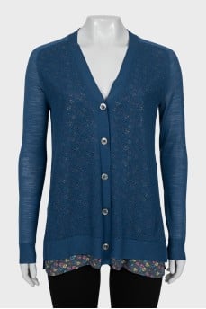 Semi-sheer buttoned cardigan