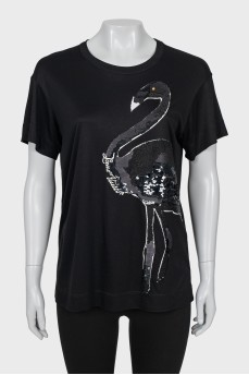 Black T-shirt with sequins