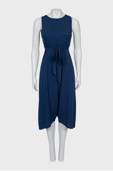 Blue jumpsuit with ties