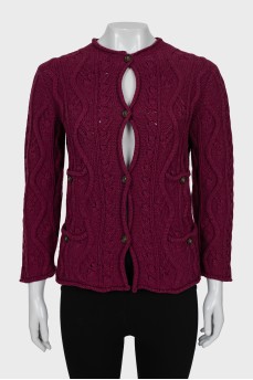 Knitted cardigan in red