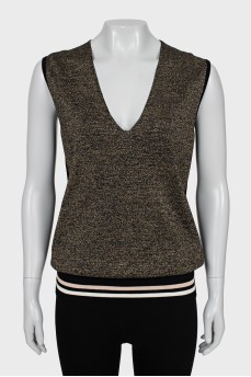 Golden sleeveless blouse