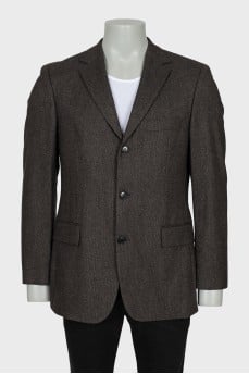 Men's single-breasted jacket in brown