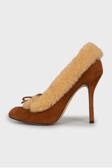 Brown teddy shoes