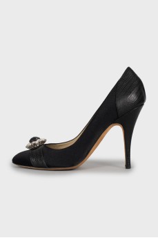 Textile shoes with rhinestones