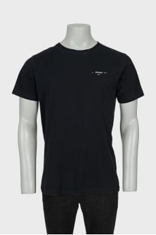 Men's black t-shirt with back print