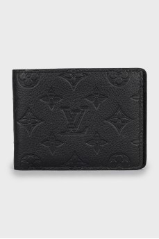 Men's leather wallet with embossing