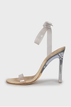 Sandals with transparent heels