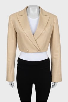 Cropped jacket in beige