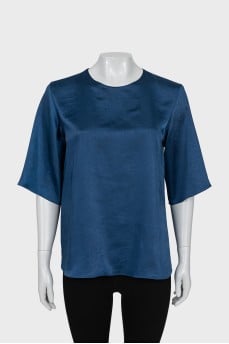 Straight blouse with short sleeves
