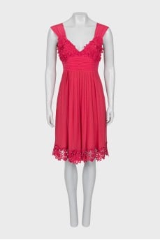 Silk dress decorated with flowers
