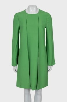 Green silk dress