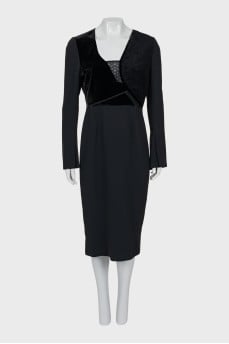 Sheath dress with lace insert