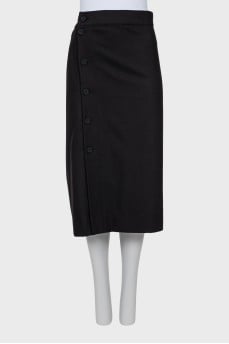 Спідниця з вовни на гудзиках