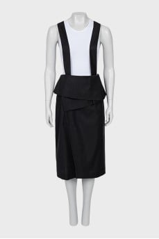 Wool skirt with suspenders