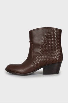 Brown leather cossacks
