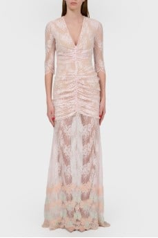 Lace dress in powder color with tag