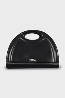 Leather bag with short handle