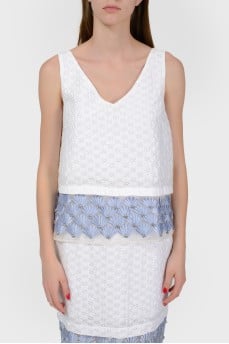 TOP with translucent inserts with tag