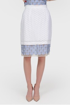 Skirt with translucent inserts with tag