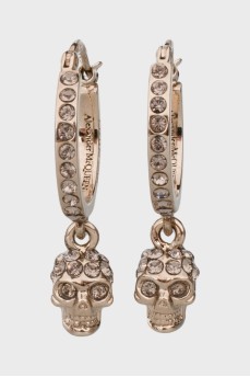 Earrings with skulls and crystals
