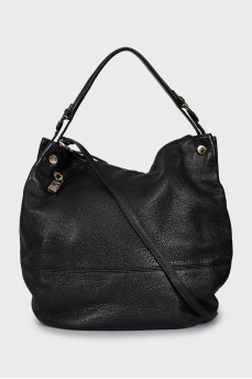 Leather hobo bag with belt
