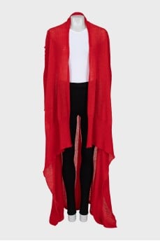 Red asymmetrical cardigan
