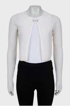 Cropped cardigan with long sleeves
