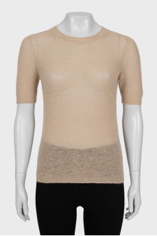 Beige slim fit t-shirt