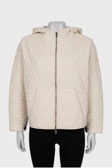 Quilted straight-cut jacket with zip