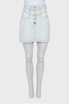High waist denim skirt