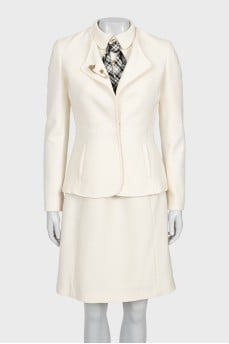 White dress with tie and jacket