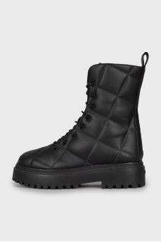 Black quilted boots
