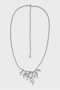 Silver necklace with colored crystals