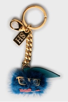 Keychain decorated with fur