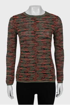 Combined jumper with striped print