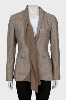 Cashmere jacket with silk insert