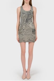 Tunic-shirt in an abstract print