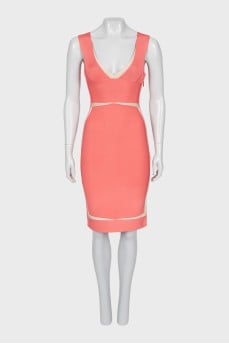 Bodycon dress with a low neckline