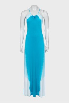 Blue sundress with thin straps