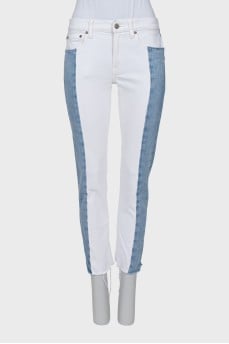 Two-tone low rise jeans