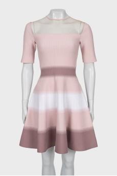 Pink dress with mesh insert