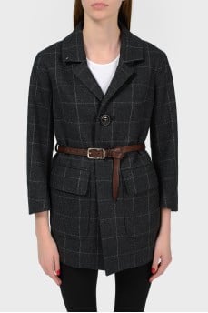 Checkered jacket under the belt
