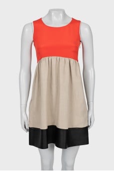 Dress made of silk, linen and leather