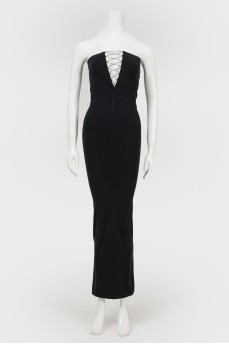 A tight -fitting dress with lacing in front