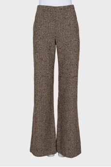 Herringbone flared trousers