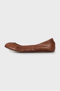Brown leather ballet flats