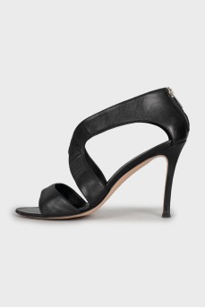 Sandals with leather uppers