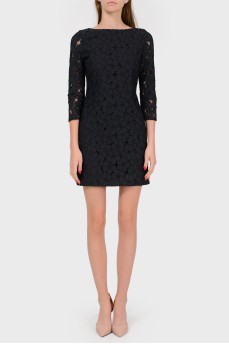 Lace black dress with a zipper