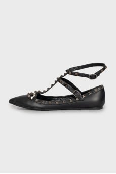 Балетки зі шкіри Rockstud